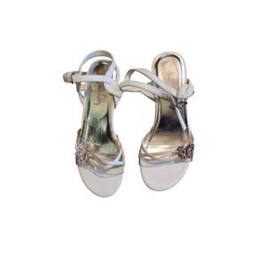 Sam and Libby Girls Slingback Sandals Heels‎ Open Toe Rhinestone Beige Size 12.5